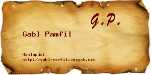 Gabl Pamfil névjegykártya